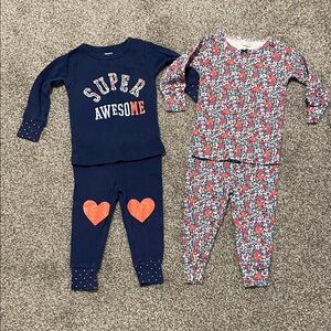 Carter's Navy and Floral Kids Pajama Set